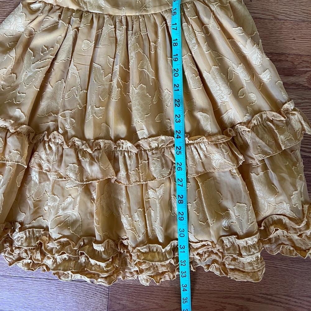 Lulus Ruffle Yellow Jacquard Dress - Picture 9 of 10